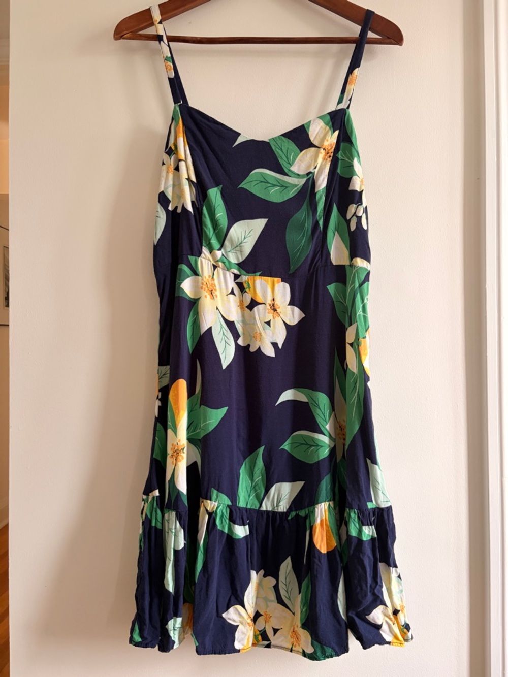 Old Navy Navy Floral Spaghetti-Strap Mini Dress